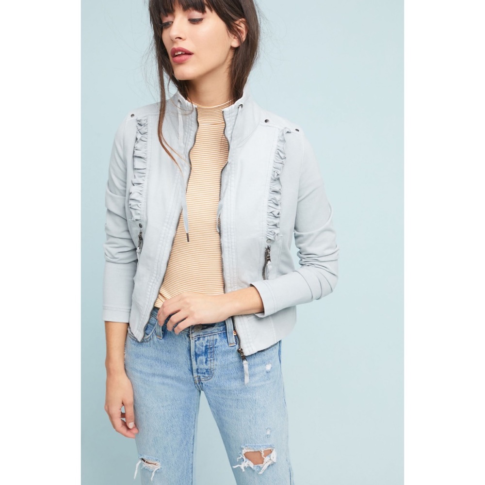Anthropologie Marrakech Pearl Ruffled Jacket S
